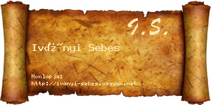 Iványi Sebes névjegykártya